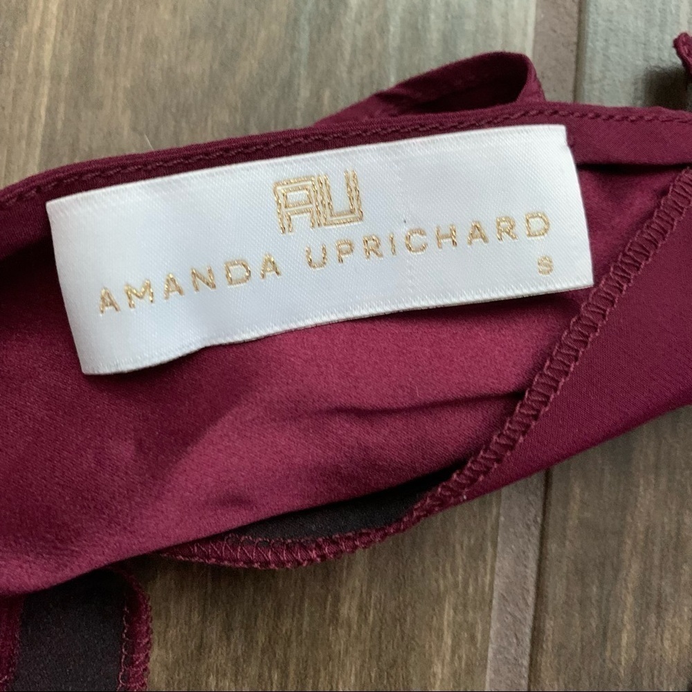Amanda Uprichard Maroon Silk Ruffle Mini Dress S - Picture 6 of 7